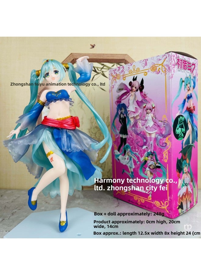 Cinnamon Dog Hatsune Miku Figure Butterfly Elf Pink Skirt Sleeping Beauty Luotianyi Ornament Beautiful Girl Gift-Color:Color Box-dancer Luminous  - Image 1