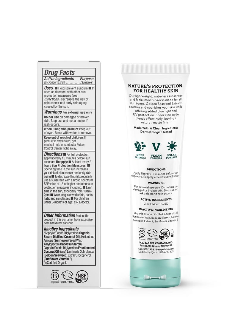 Badger Badger Mineral Face Sunscreen with Zinc Oxide, Sunblock Face Lotion Moisturizer with SPF 30, Vegan, Unscented, Lightweight Mineral Sunscreen for Face, 1.7 fl oz (2 Pack)  - Image 2