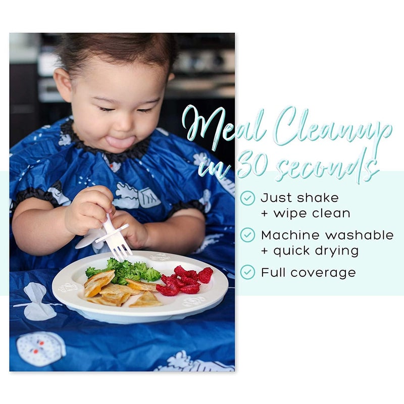 grabease Allover Waterproof Bib for Self-Feeding Infants and Toddlers, Machine Washable, Ages 6-24 Months, Pink - Image 4