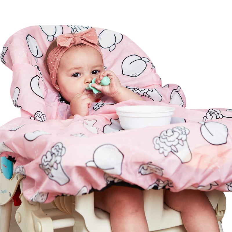 grabease Allover Waterproof Bib for Self-Feeding Infants and Toddlers, Machine Washable, Ages 6-24 Months, Pink - Image 1
