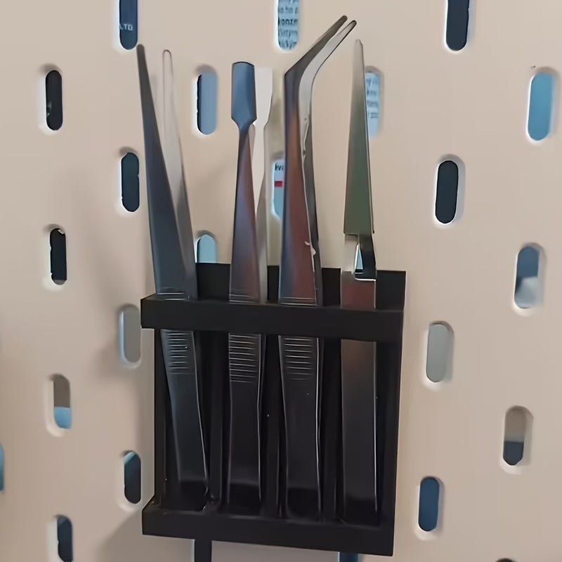 3D Printed Red Nail Plate Storage Rack 4 Hole Tweezers Holder Wall Mounted Plastic Organizer Space Saving - Image 2