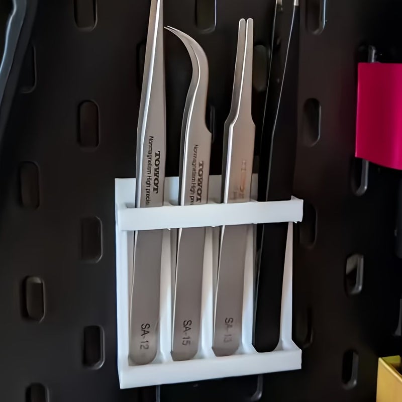 3D Printed Red Nail Plate Storage Rack 4 Hole Tweezers Holder Wall Mounted Plastic Organizer Space Saving - Image 5