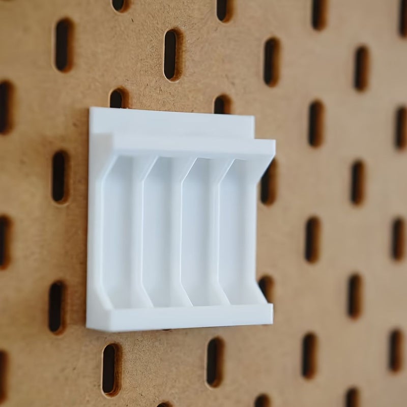 3D Printed Red Nail Plate Storage Rack 4 Hole Tweezers Holder Wall Mounted Plastic Organizer Space Saving - Image 1