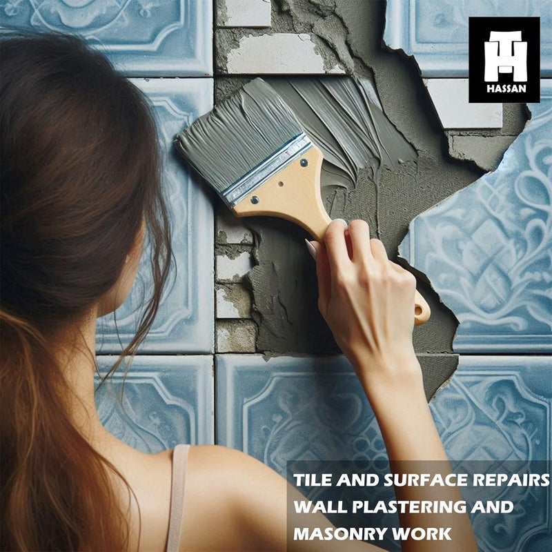 Hassan Ceramic Tile Glue & Cement Mix Combo - 2kg Tile Glue Powder, 3kg Grey Cement, Mason Trowel - Image 3
