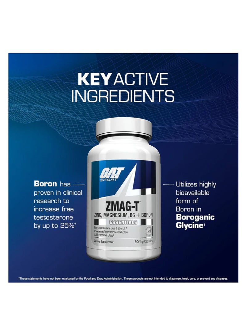 GAT SPORT ZMAG-T, ZInc Magnesium B6 +Boron, 90 Capsules - Image 4