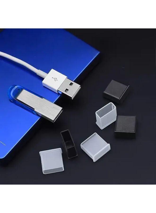 4Pcs Black USB Port Protectors Dust Covers Snap On Design A Type Connector Caps - Image 3