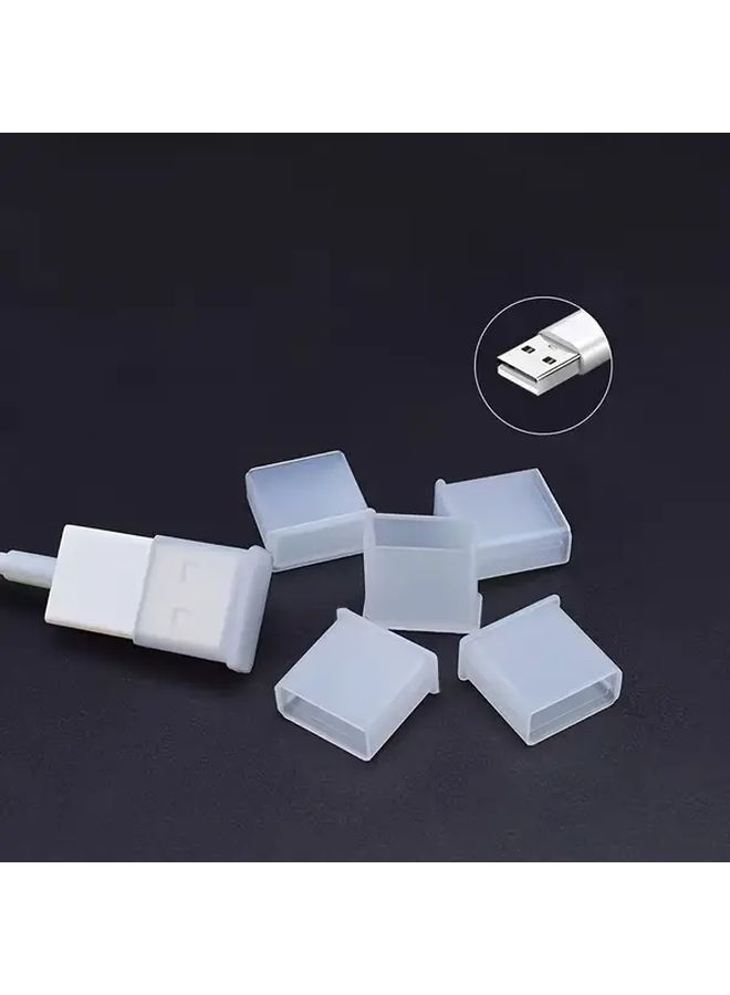 4Pcs Black USB Port Protectors Dust Covers Snap On Design A Type Connector Caps - Image 1