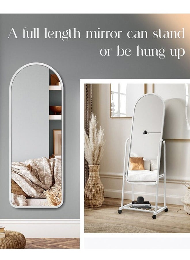 Cady One - Sturdy, Heavy-Duty Standing Mirror With Adjustable Stand, Can Be Detached And Hung On The Wall, Equipped With Wheels For Easy Movement, 153X40 Cm - Image 1