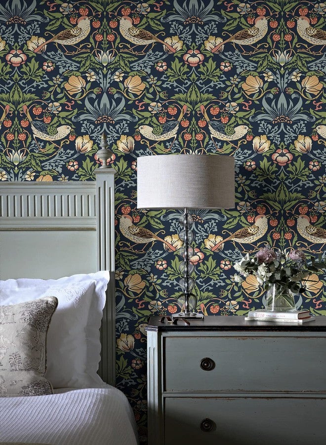 NextWall Aves Garden Peel and Stick Wallpaper (Midnight Blue) - Image 4