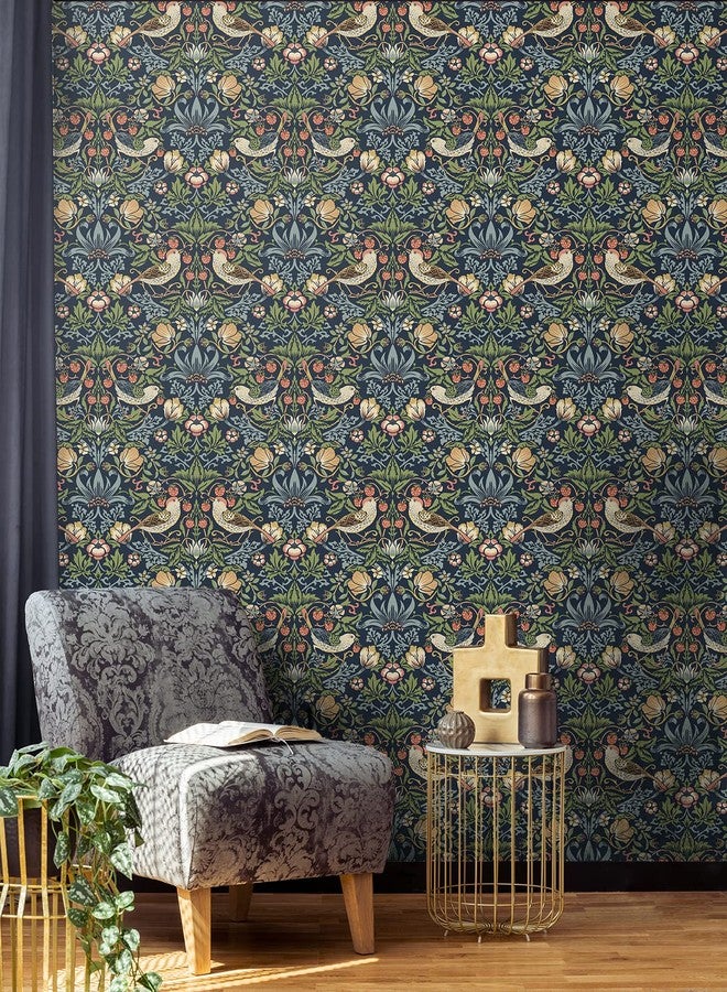 NextWall Aves Garden Peel and Stick Wallpaper (Midnight Blue) - Image 3