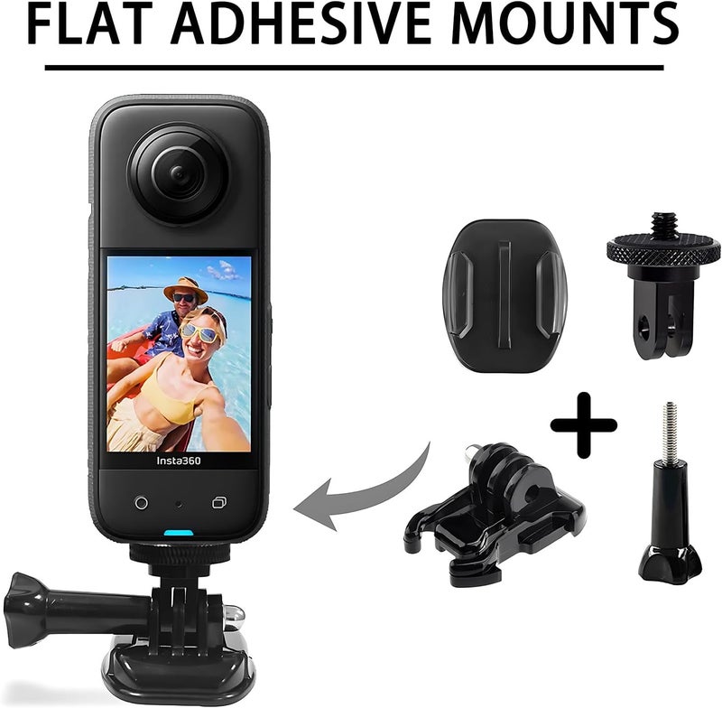 Sruim Flexible Adhesive Mount for Insta 360 and GoPro Cameras - Helmet Sticky Mounts Buckle Accessory Kit - Image 2