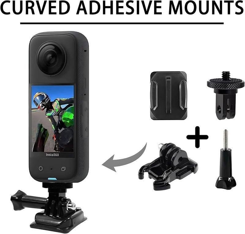 Sruim Flexible Adhesive Mount for Insta 360 and GoPro Cameras - Helmet Sticky Mounts Buckle Accessory Kit - Image 3