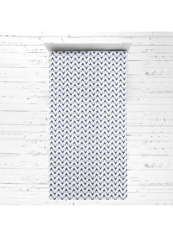 Bacati - 100% Cotton Muslin Tribal/Aztec 3 Piece Toddler Bed Sheet Set Includes Fitted Sheet, Top Sheet, and Pillow Case (Navy Bucks) - Image 3