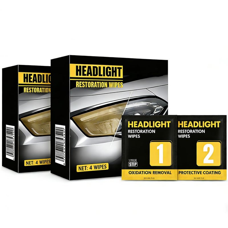 JIUHCORY Headlight Restoration Wipes Kit 2Step Headlight Cleaner Protective Coating Removes Yellowing Oxidation Restores Clarity Shine No Tools Needed Quick DIY Headlight Lens Repair - Image 3