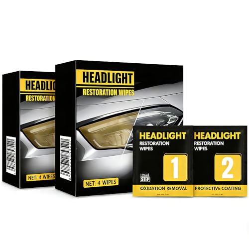 JIUHCORY Headlight Restoration Wipes Kit 2Step Headlight Cleaner Protective Coating Removes Yellowing Oxidation Restores Clarity Shine No Tools Needed Quick DIY Headlight Lens Repair - Image 1