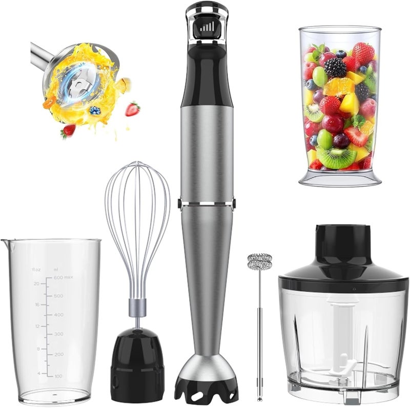 NIUB Immersion Hand Blender, 1000W Trigger Variable Speed 5 in 1 Stick Blender, Emulsion Blender with Chopper, Whisk and Frother for Soup, Baby Food and Smoothies - Image 1