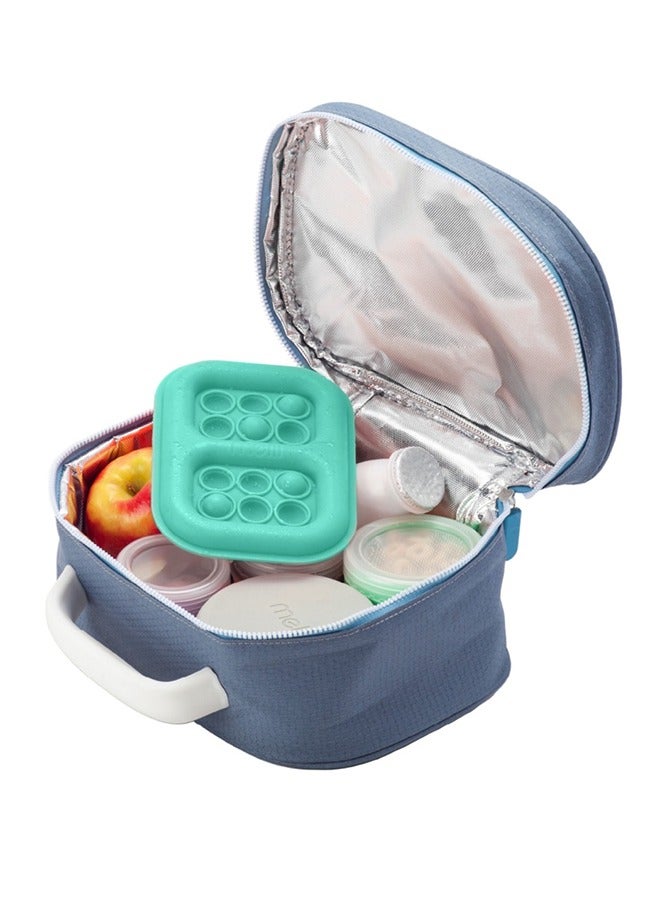 melii Snap And Go Pods Baby Food Storage Container (4 oz, 8 pcs), Abacus Straw Sippy Cup (Turquoise, 340 ml), Silicone Caterpillar Spoon And Fork Set, Silicone Pop-It Ice Pack (Turquoise) - Image 2
