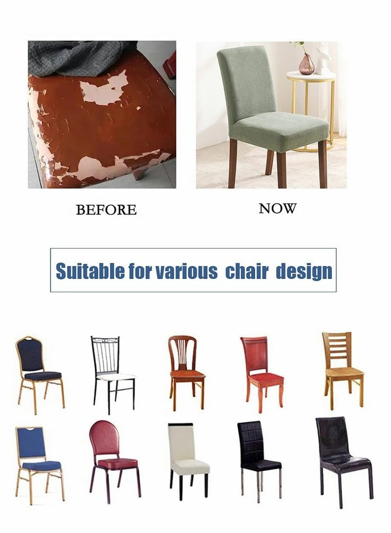 KASTWAVE Stretch Chair Covers for Dining Room Set of 6, Dining Room Chair Covers for Home Decor, Removable Dining Chair Cover Non-Slip Kitchen Chair Cover 6 Pack  - Image 4