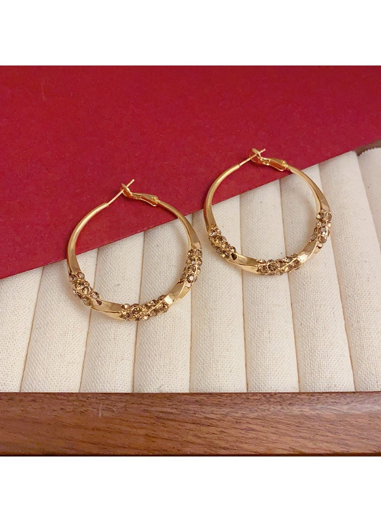 Generic - Curry Circle Zirconia Earrings - Image 1