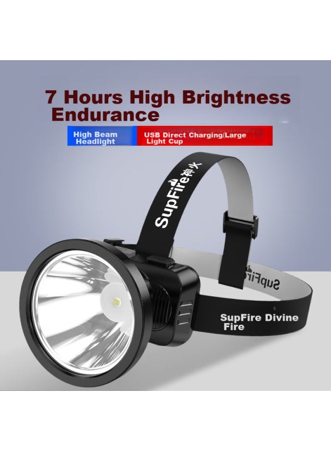 Supfire Hlj03 Headlamp, High Brightness, Long-range, Rechargeable, Ultra-bright, Head-mounted, Long-lasting, Illumination Lamp, For Outdoor Camping And Night Fishing - Image 1
