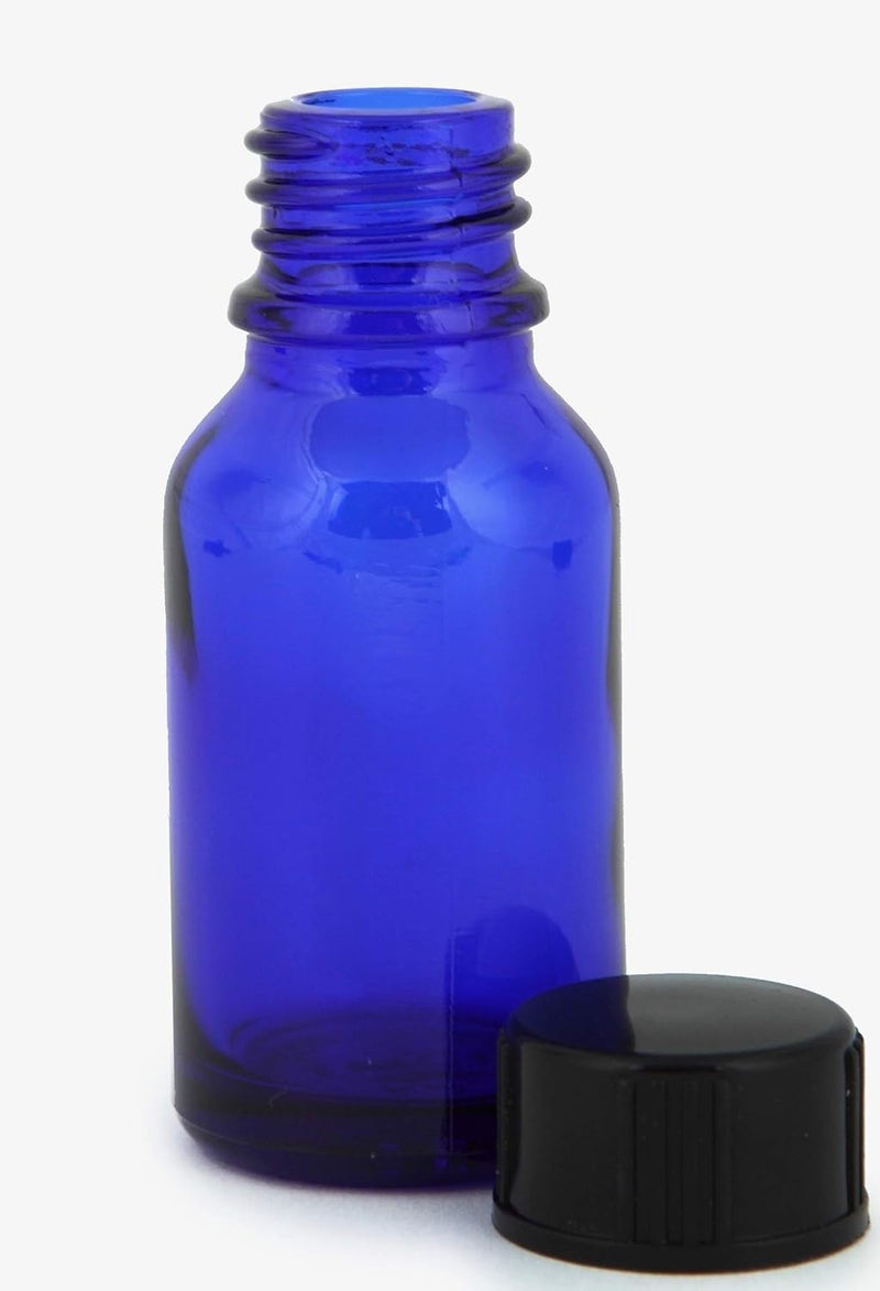Vivaplex 24 Cobalt Blue 15 ml Glass Bottles with Lids - Image 5
