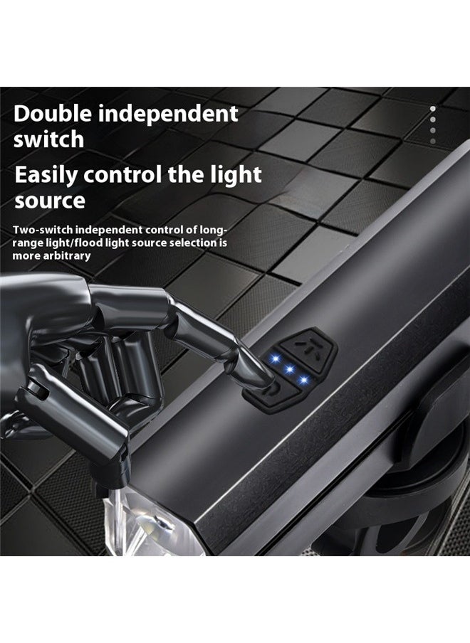 yongsheng Rechargeable LED Flashlight For Bicycle Black ，Super Bright Front Bicycle Light Waterproof Bike Headlight for Mountain,Road,Commuter Cycling -Fits All Bikes  - Image 3