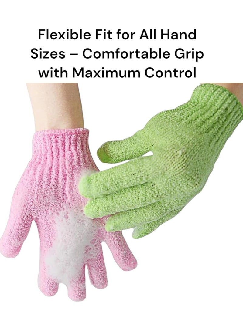 VENDIX 4pcs Exfoliating Gloves - Body Scrub Wash Mitt for Bath & Shower - Exfoliation Bath Glove For Men and Women, bath gloves gives you deep clean and glowing skin  - Image 2
