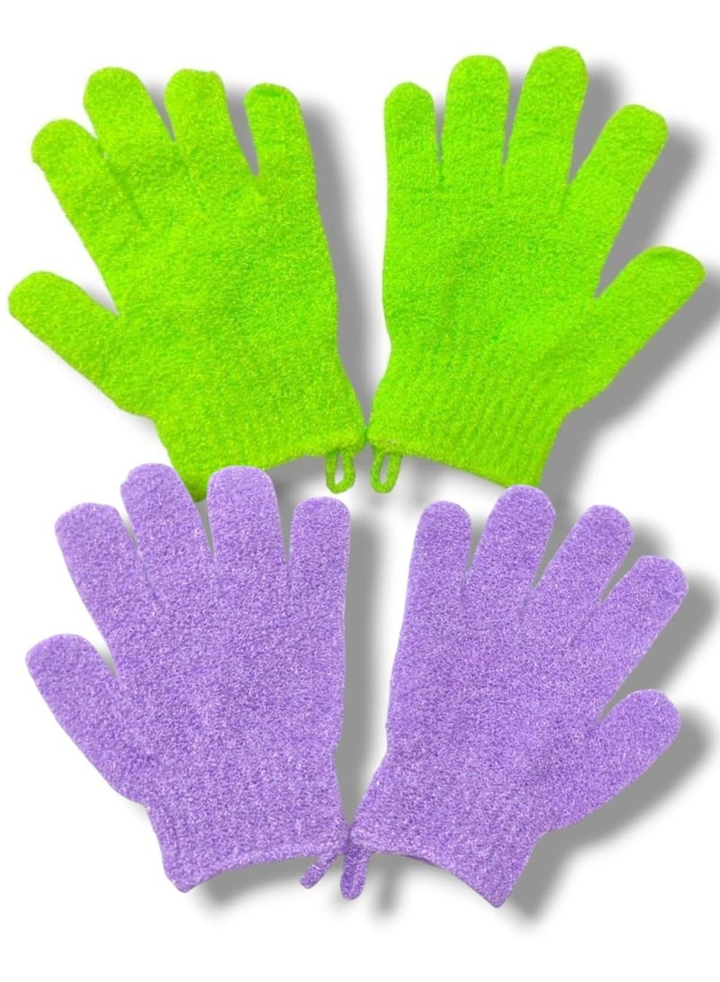 VENDIX 4pcs Exfoliating Gloves - Body Scrub Wash Mitt for Bath & Shower - Exfoliation Bath Glove For Men and Women, bath gloves gives you deep clean and glowing skin  - Image 1