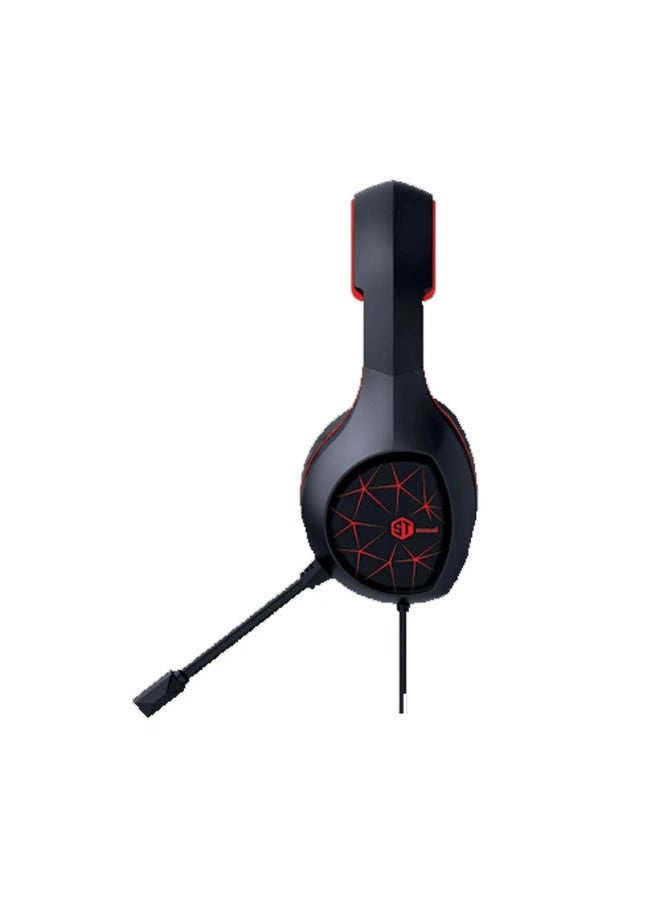 سماعة رأس ستريو للألعاب GM-2100R USB-A 7.1 LED من ST STANDARD - أسود/أحمر - Image 3