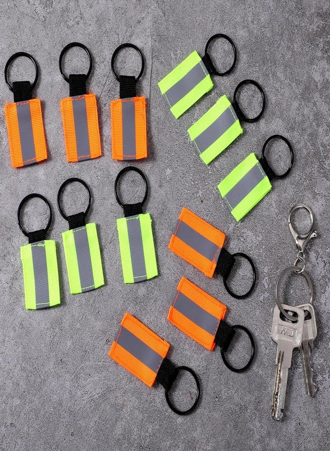 Zelphvt 12 Pieces Reflective Keychain Tags, High Visibility Nylon Zipper Pulls Safety Keychain with Holder Ring for Backpack, Dog Collar, Safety Gear - Image 3