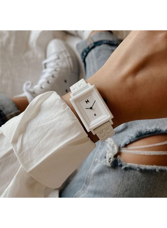 MVMT Women's Analog Square Shape Ceramic Wrist Watch 28000205-D - 26 Mm - Image 5