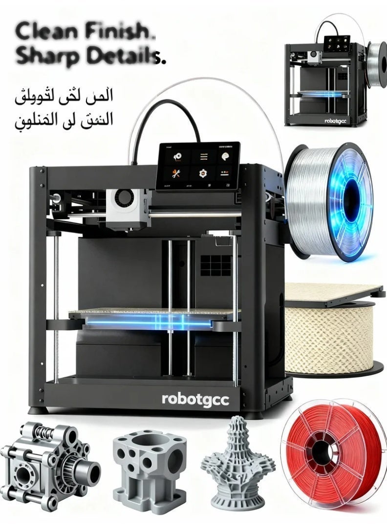 robotgcc High-Speed Desktop 3D Printer FDM Machine with Steel Frame for Professional Printing, 600mm/s Fast Printing Speed, High Precision Layer Accuracy, Stable Motion Control, Reliable Extrusion System, Desktop Manufacturing Solution for Rapid Prototyping, Engineering Validation, Educational 3D Printing, Maker Projects, Functional Parts Production, Large Model Printing, Continuous Long-Time Printing, Accurate Dimensional Results, Vibration Compensation Technology, High Acceleration 20000mm/s², Precision Filament Feeding, Professional Desktop 3D Printer for Designers, Engineers, Students, Makers, Schools, Labs, Workshops, Product Development, and Small-Scale Manufacturing - Image 5