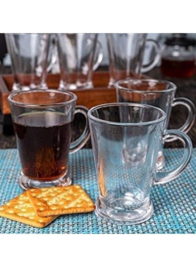 Small Glass Tea & Coffee Cups Set of 3 Pieces Transparent - Image 2