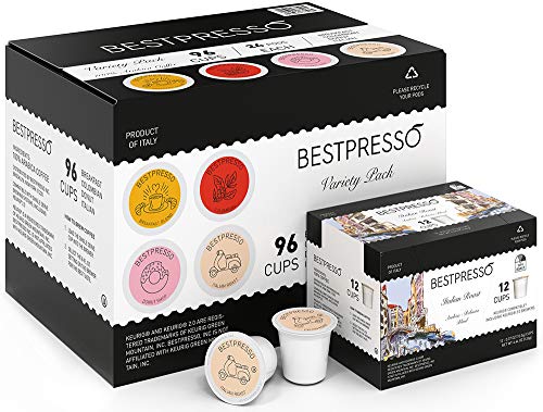 Bestpresso Coffee, Variety Pack Single Serve K-Cup Pods, 96 Count. Includes Breakfast, Colombian, Donut and Italian (Compatible With 2.0 Keurig Brewers) 8 Packs Of 12 Cups - Image 2