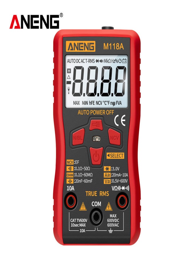 ANENG M118A Auto Ranging Digital Multimeter High-Accuracy TRMS 6000 Counts Voltage Current Ohm Capacitance Diode Multi Tester - Image 3
