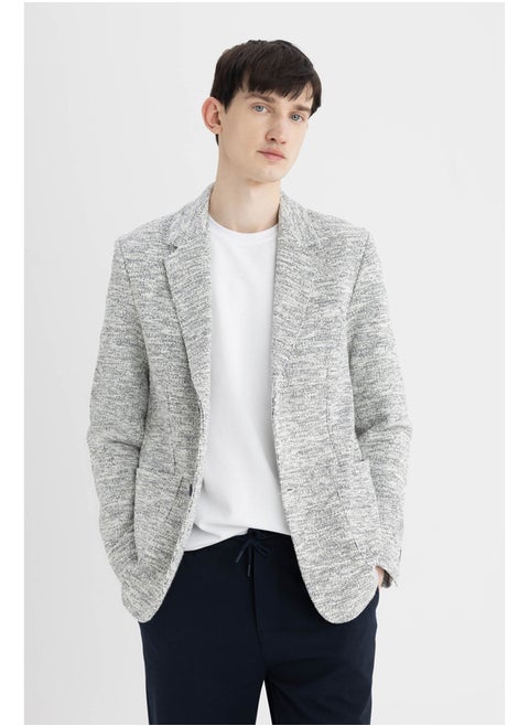 Man Smart Casual Modern Fit Mono Neck Blazer