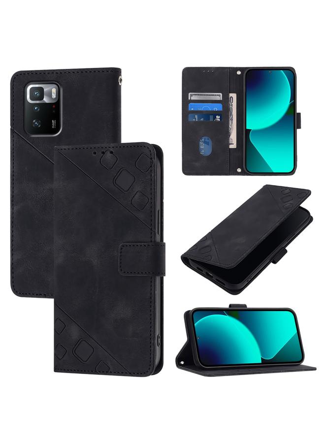 The Bros Case For Xiaomi Poco X3 GT Skin Feel Embossed Leather Phone Case