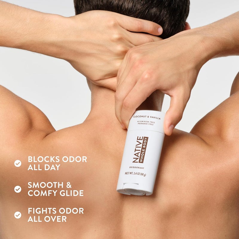 Native Whole Body Deodorant Stick Contains Naturally Derived Ingredients, Deodorant for Men and Women | 72 Hour Odor Protection, Aluminum Free with Coconut Oil and Shea Butter | Coconut & Vanilla - Image 5