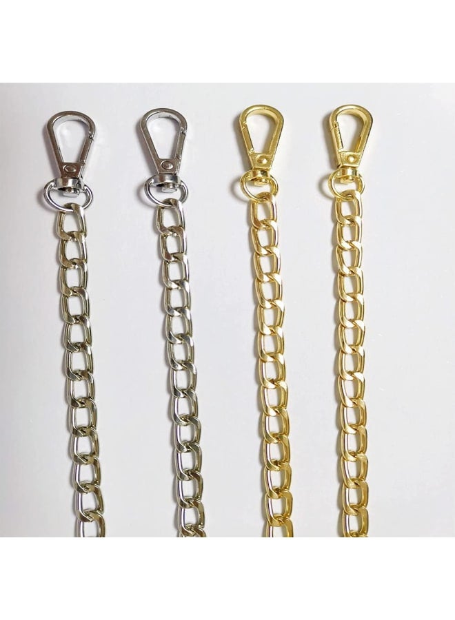unifun NA ChenYu 2 Pieces 116 cm Chain Strap, Bag Chain, Replacement for Women's Handbags, Shoulder Bag Chain, Silver Bag Chain, Flat Chain with Aluminium Twist Clasp (Light Gold and Silver)  - Image 3