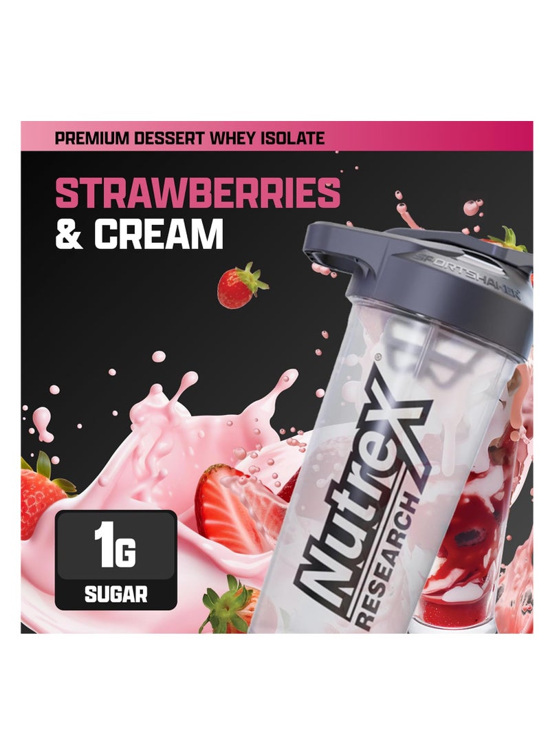 Nutrex Research Isofit Whey Protein Isolate Strawberries &Cream Flavor  5lbs 70 servings 2282 g  - Image 2