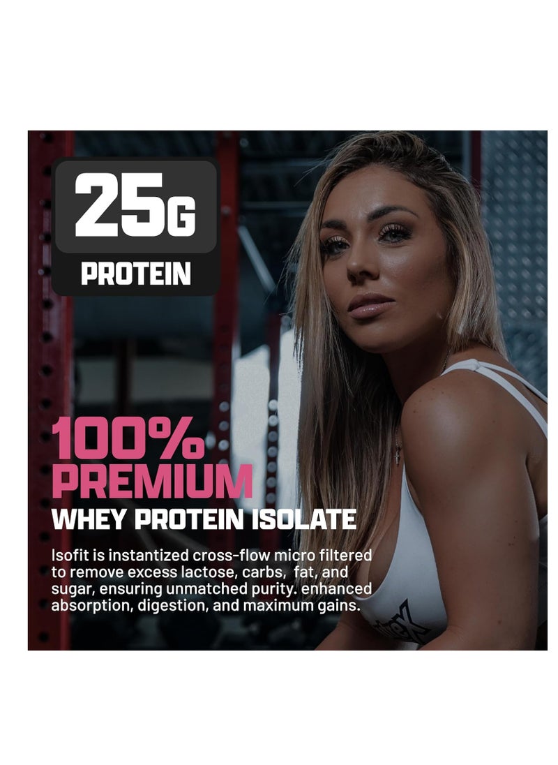 Nutrex Research Isofit Whey Protein Isolate Strawberries &Cream Flavor  5lbs 70 servings 2282 g  - Image 3