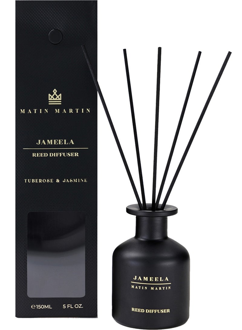 MATIN MARTIN Tuberose and Jasmine 150ml Luxury Aromatherapy Reed Diffuser Air Freshener - Jameela - Image 1