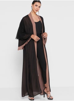 Khizana Panelled Front Abaya With Sheila  - Image 5