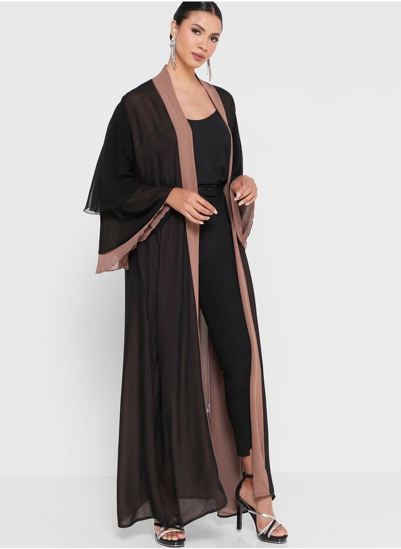 Khizana Panelled Front Abaya With Sheila  - Image 5