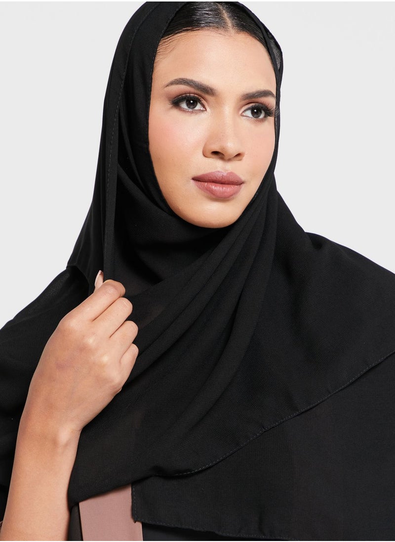 Khizana Panelled Front Abaya With Sheila  - Image 4