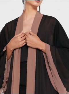 Khizana Panelled Front Abaya With Sheila  - Image 3