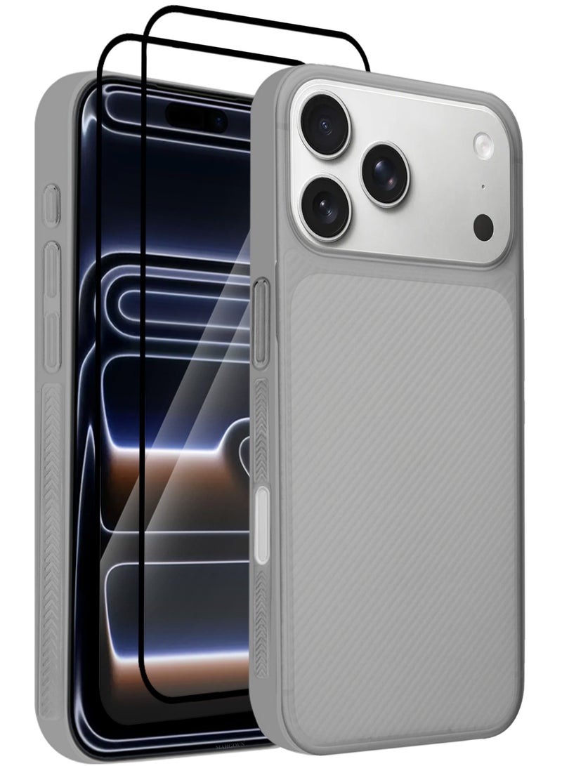 CATANES 3Packs Case Cover for iPhone 17 Pro Max, Air Skin Line Design Back Cover, Sturdy Durable Ultra-Thin Case, Drop Protection Cover Clear with Two 3D Screen Protectors - Black