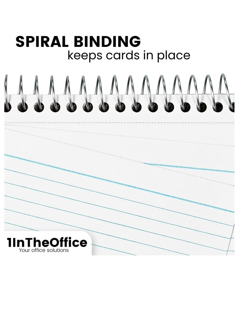 Mead Spiral Index Cards 101x15.2cm (4x6 inch size) Ruled, Spiral Bound, 50 White Cards/Spiral, conveniently sized for quick notes and reminders - Image 2