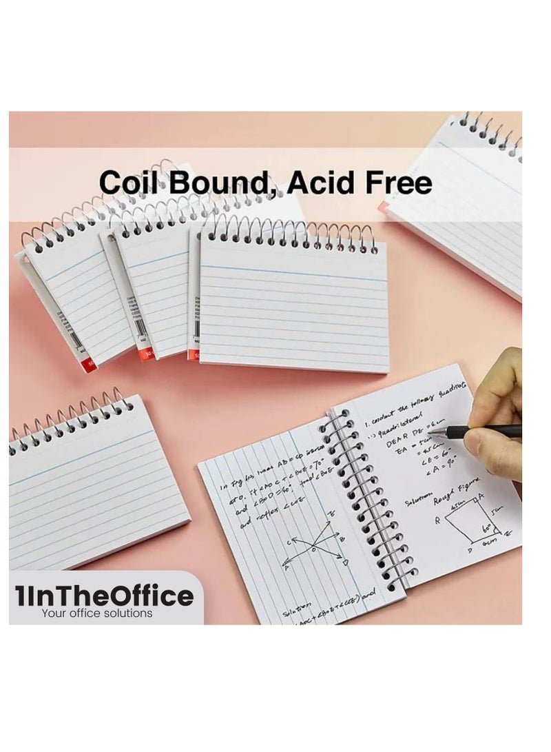 Mead Spiral Index Cards 101x15.2cm (4x6 inch size) Ruled, Spiral Bound, 50 White Cards/Spiral, conveniently sized for quick notes and reminders - Image 3