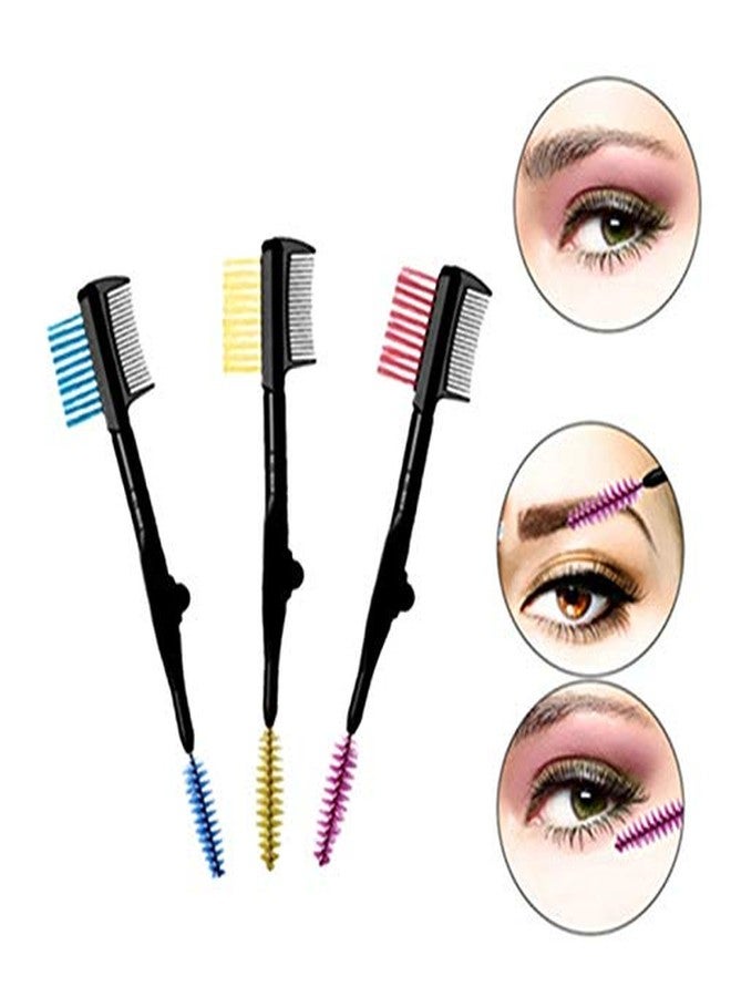 Gugzy Double-end Folding Eyelash Comb Separator Mascara Lift Curl Metal Beauty Eyes Makeup Tool Eyelashes Comb (Pink) - Image 4